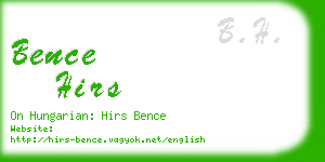 bence hirs business card